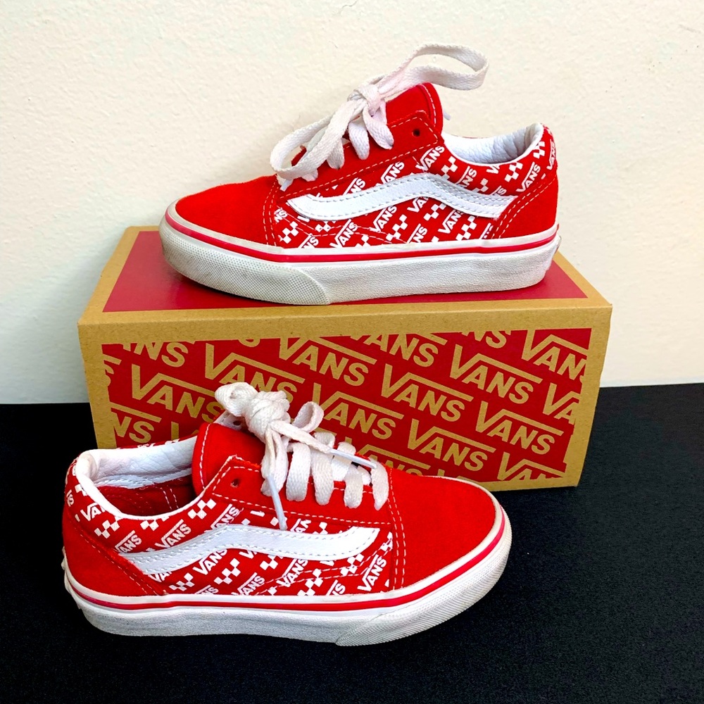 Old skool VANS (kids) size 11.0 red & white